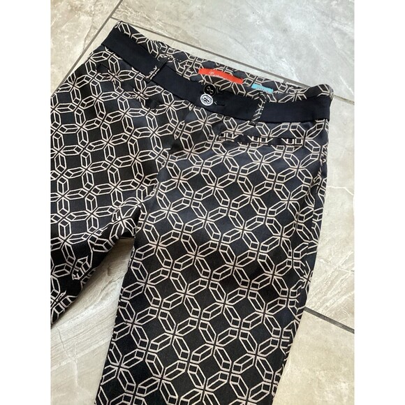 Anthropologie Cartonnier Black Geometric Print Charlie Ankle Trouser Pants 0P - Picture 3 of 7